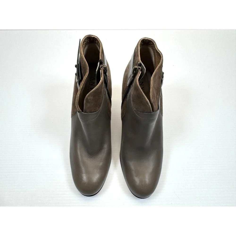 Anyi Lu Vanessa Bootie Womens 37 US 7 Suede Leather Buckled Zip Closure Stitello